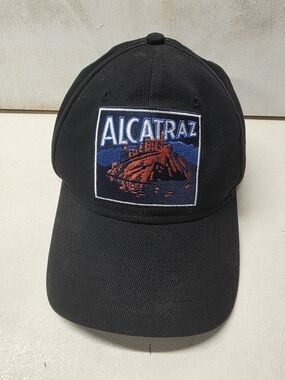 Alcatraz Golden Gate National Parks Baseball Cap Hat Black Embroidered Adjust
